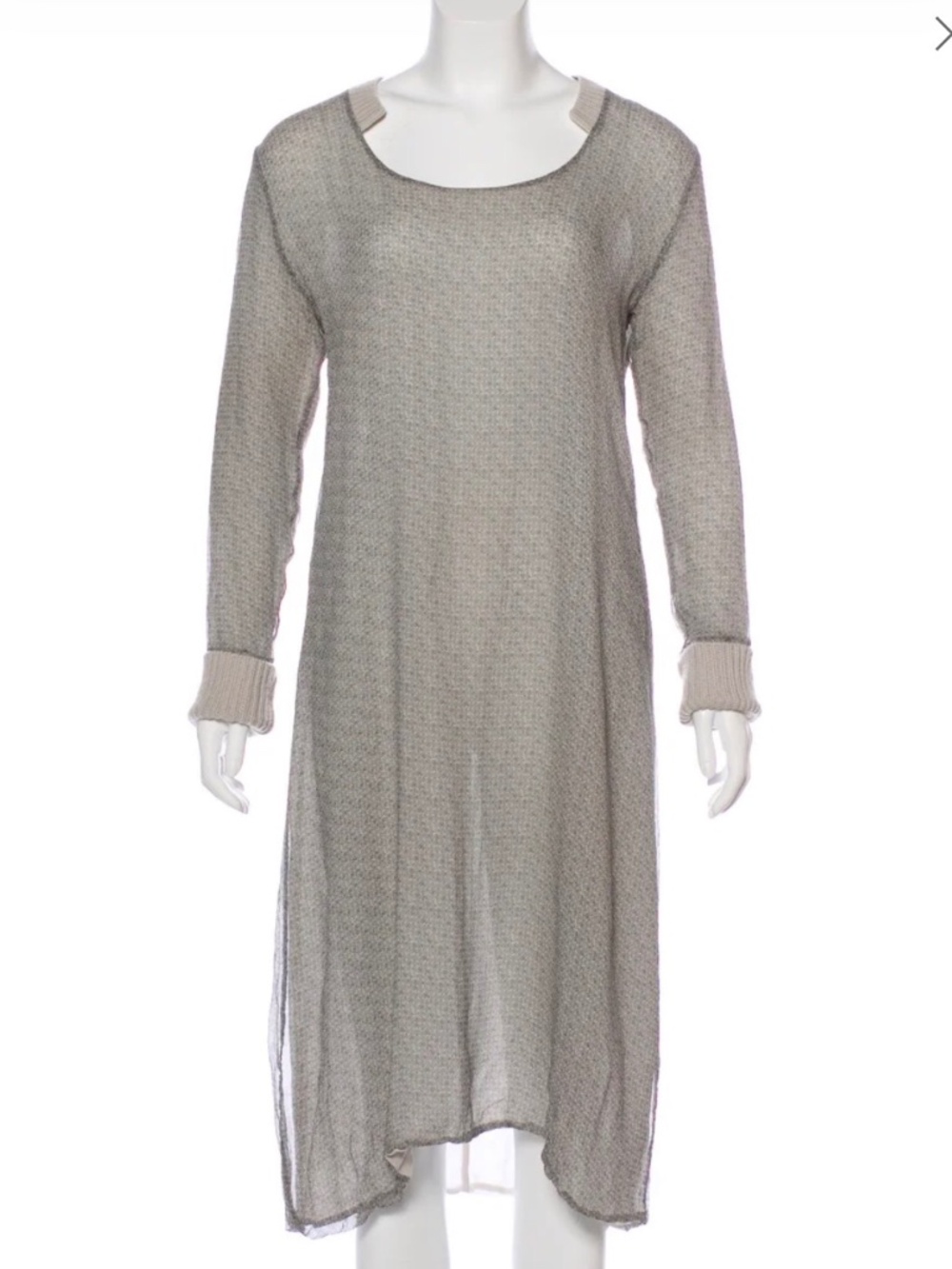 Kristensen Du Nord Cashmere-Trimmed Silk Dress Grey | Size: XS | US 2